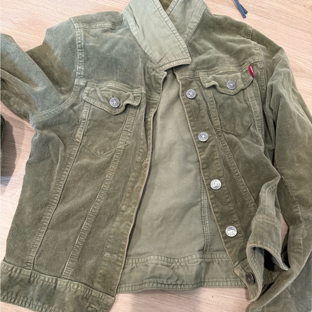 Hard Tail Kids Green Corduroy Jean Jacket